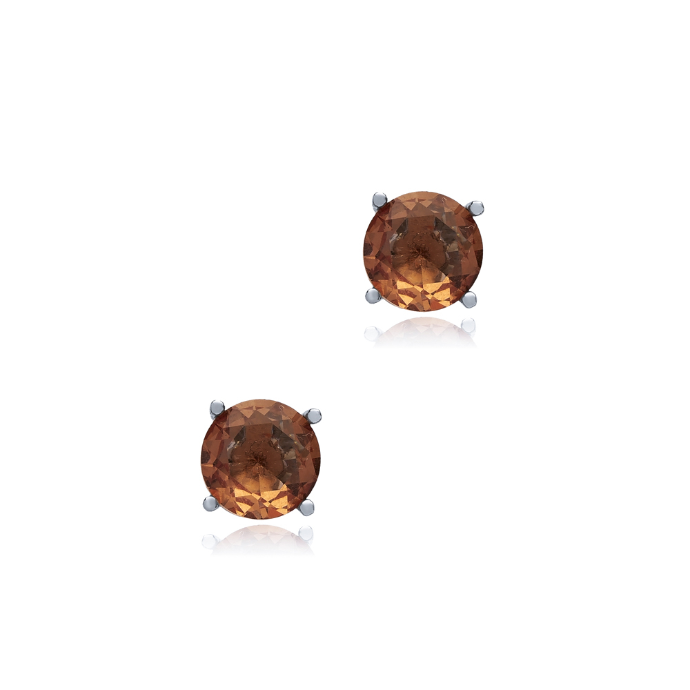 Round Zultanite Silver Stud Earrings