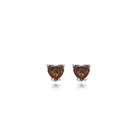 6x6 mm Zultanite Heart Silver Stud Earrings