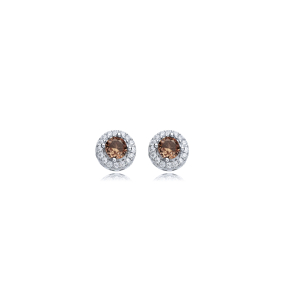 Round Zircon Zultanite Silver Stud Earrings