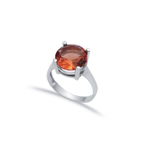 Round Design Sterling Silver Cluster Ring