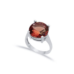 Round Design 14 mm Silver Cluster Ring