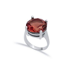Round Design 16 mm Silver Cluster Ring
