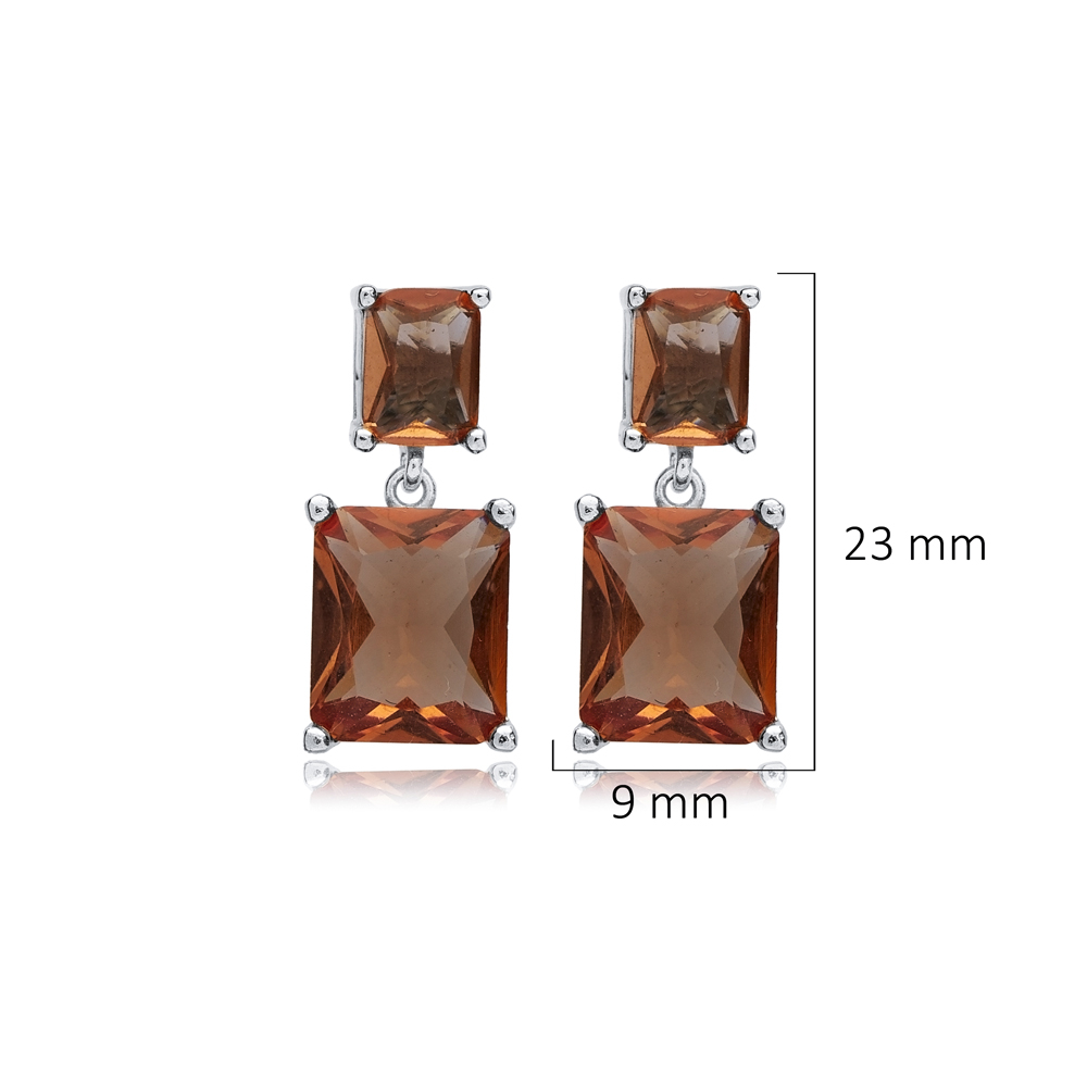 Zultanite Rectangle Cluster Earrings