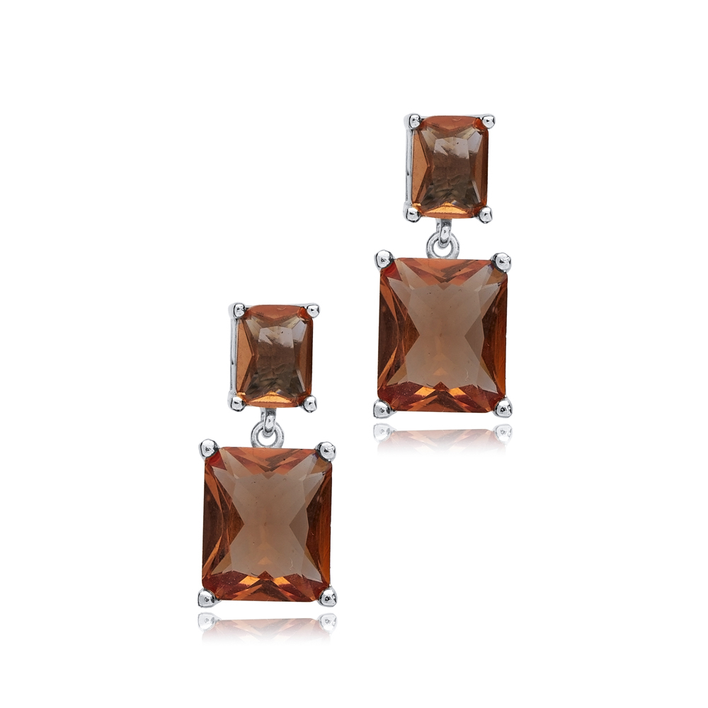 Zultanite Rectangle Cluster Earrings