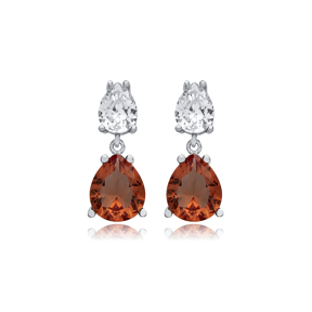 Zultanite CZ Pear Cluster Earrings