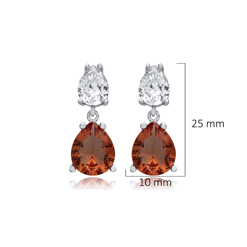 Zultanite CZ Pear Cluster Earrings