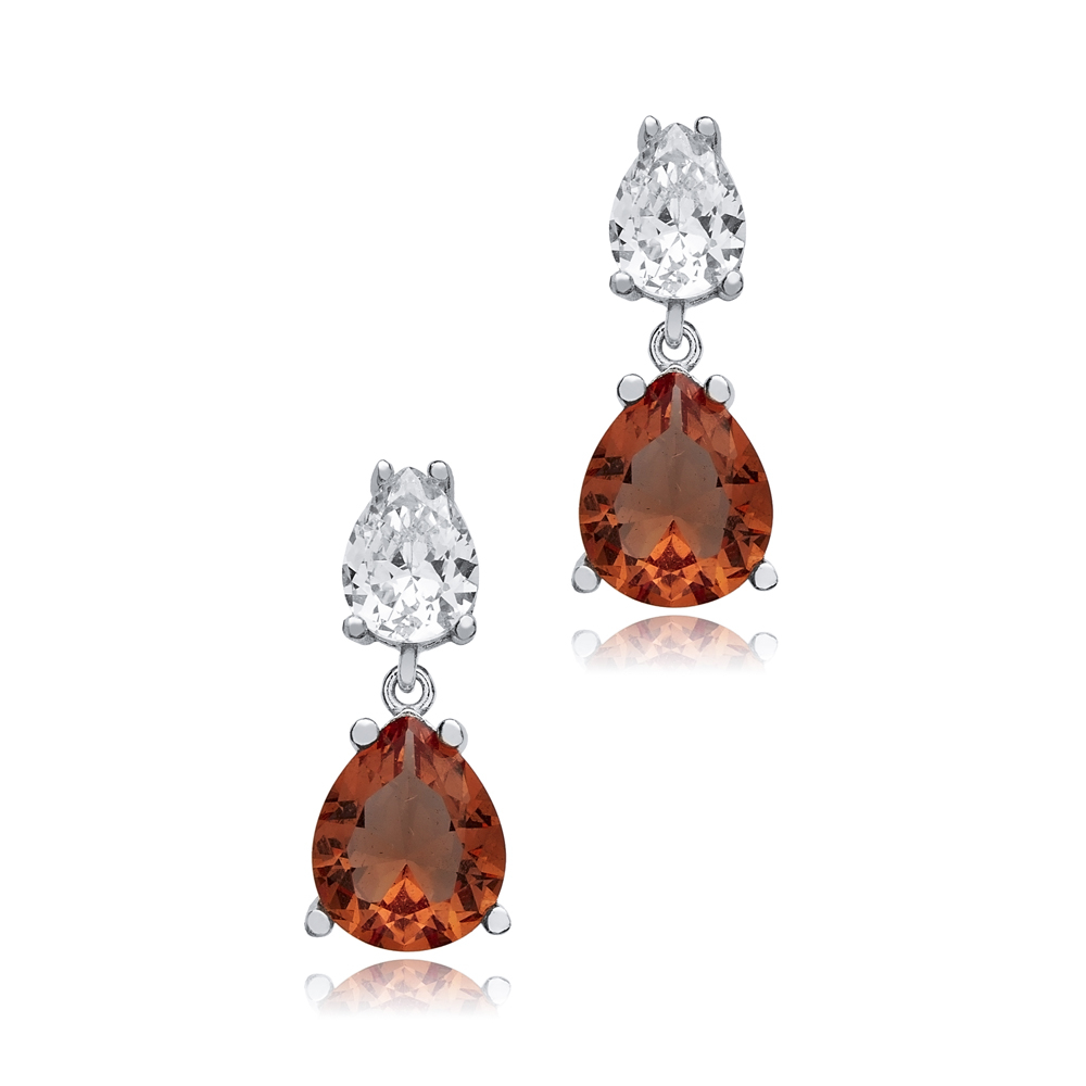 Zultanite CZ Pear Cluster Earrings