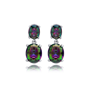 Mystic Topaz Oval Cluster Earrings