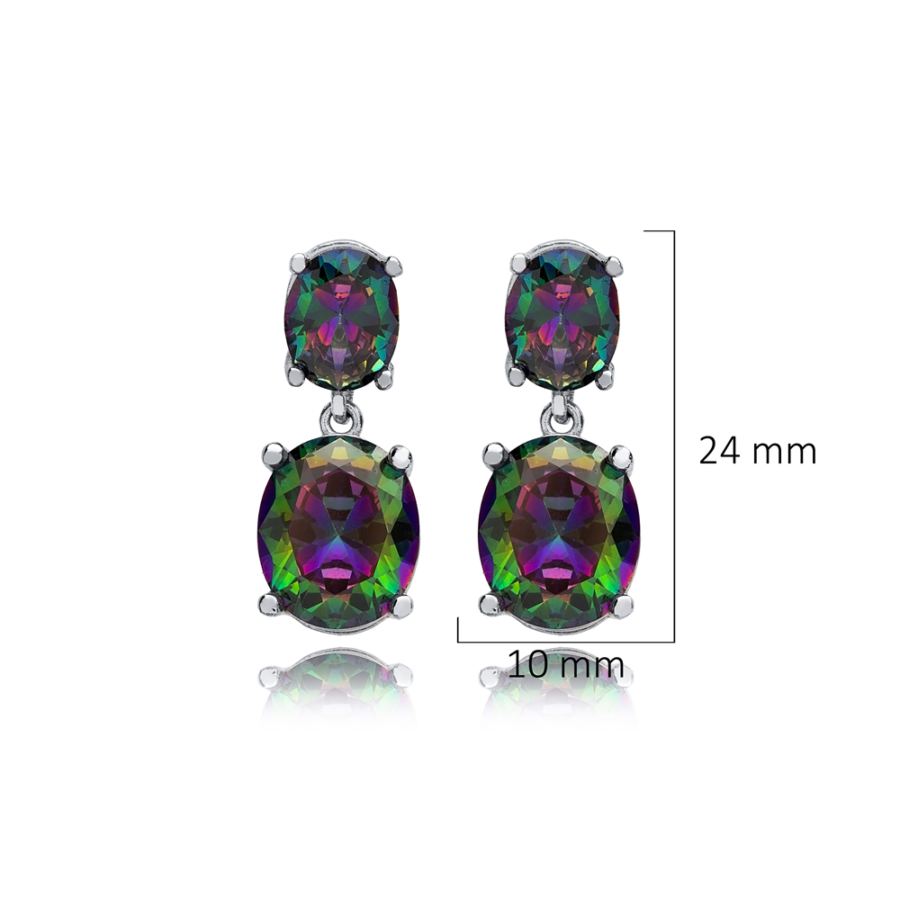 Mystic Topaz Oval Cluster Earrings