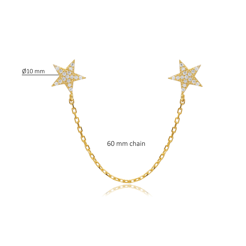 Star Shape CZ Stud Single Earring