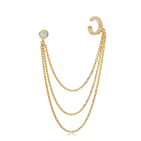 CZ Layered Chain Cartilage Earring