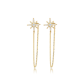 925 North Star CZ Stud Earring Jewelry