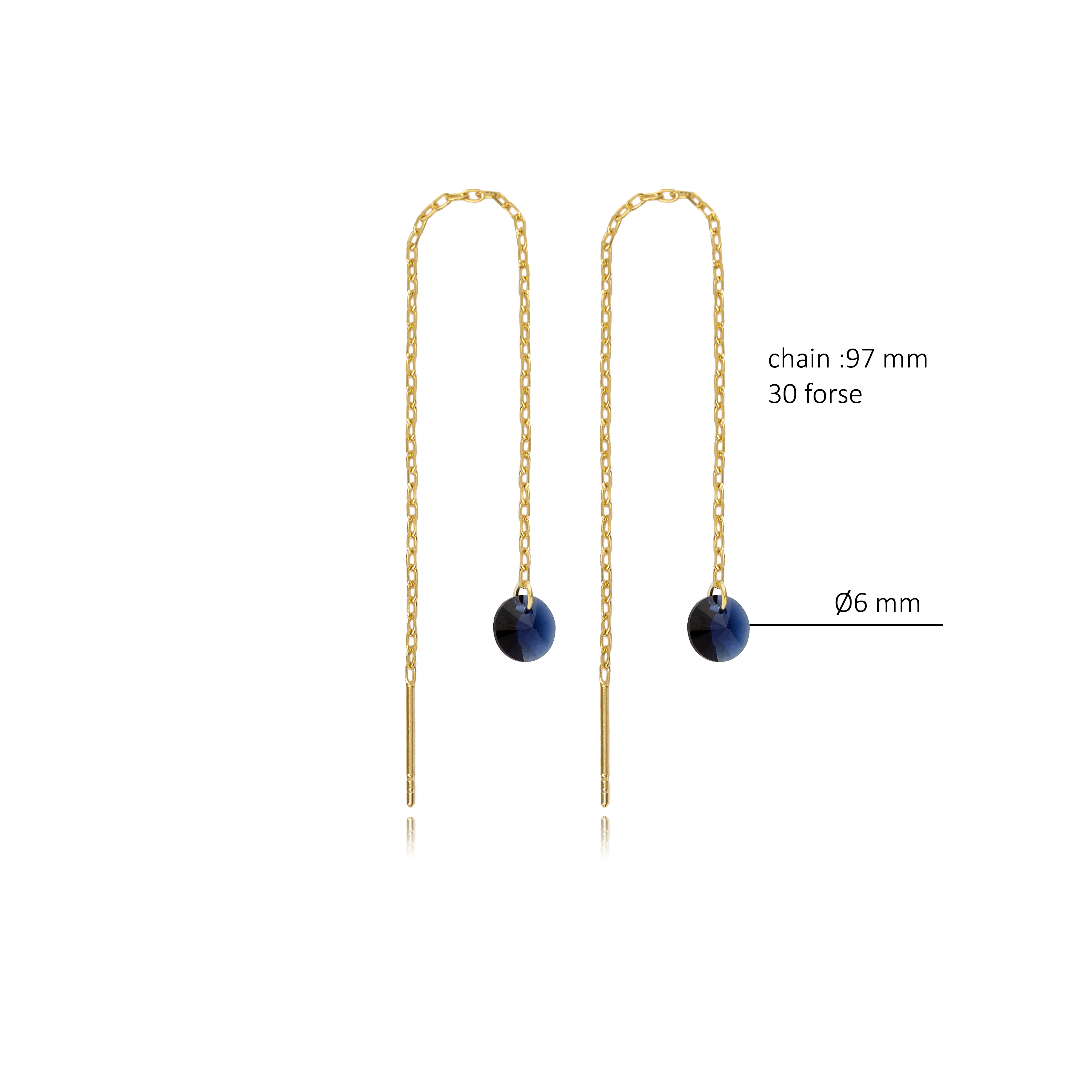 Sterling Silver Sapphire Threader Earring