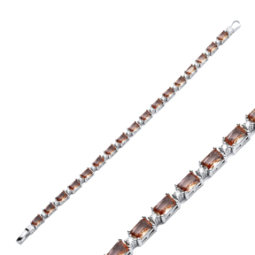 Recktangle Zultanite Zircon Tennis Bracelet