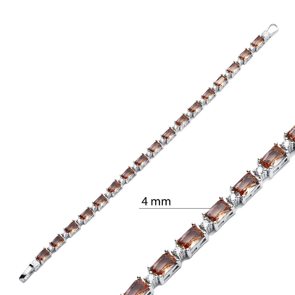 Recktangle Zultanite Zircon Tenis Bracelet