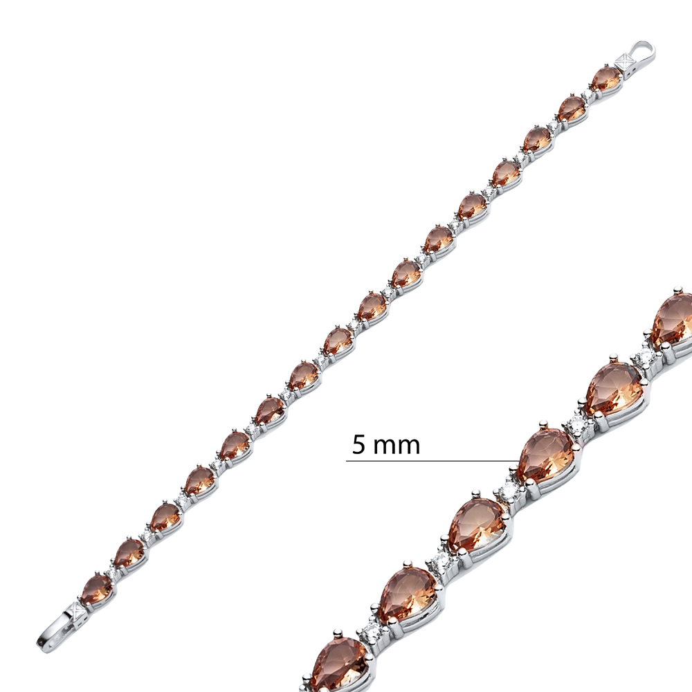 Pear Shape Zultanite Zircon Tenis Bracelet