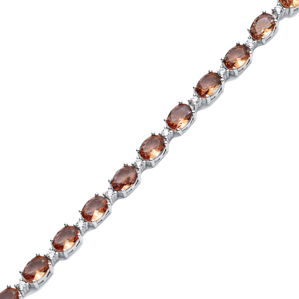 Oval Zultanite Zircon Silver Tenis Bracelet