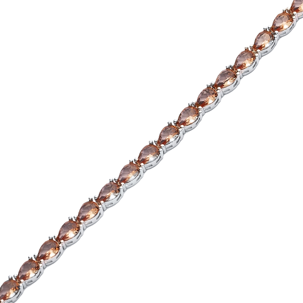 4mm Pear Zultanite Silver Tennis Bracelet