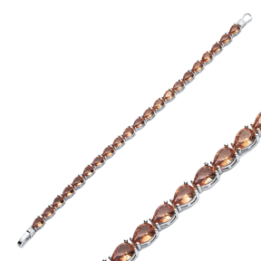 5 mm Pear Zultanite Silver Tennis Bracelet