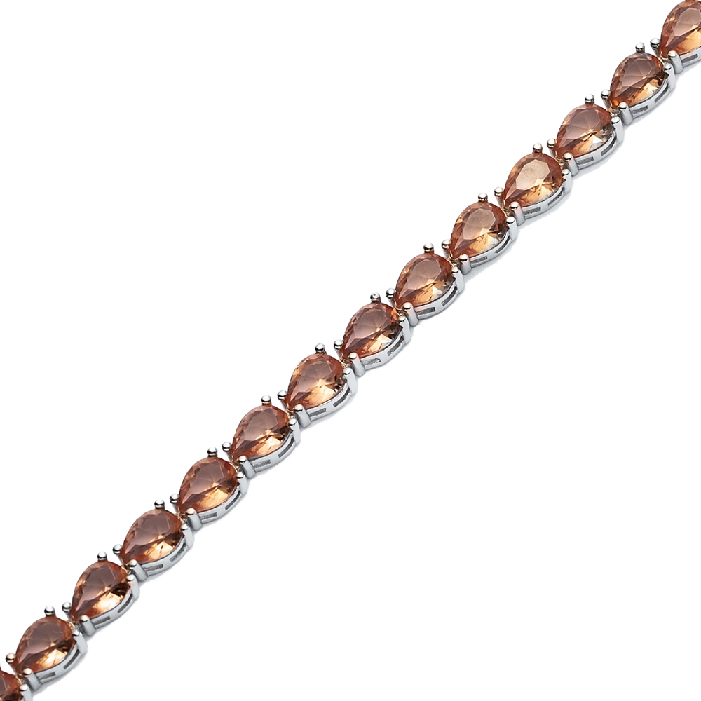 5 mm Pear Zultanite Silver Tennis Bracelet