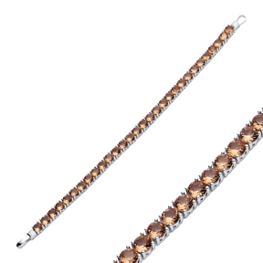Round Zultanite Tennis Bracelet Silver