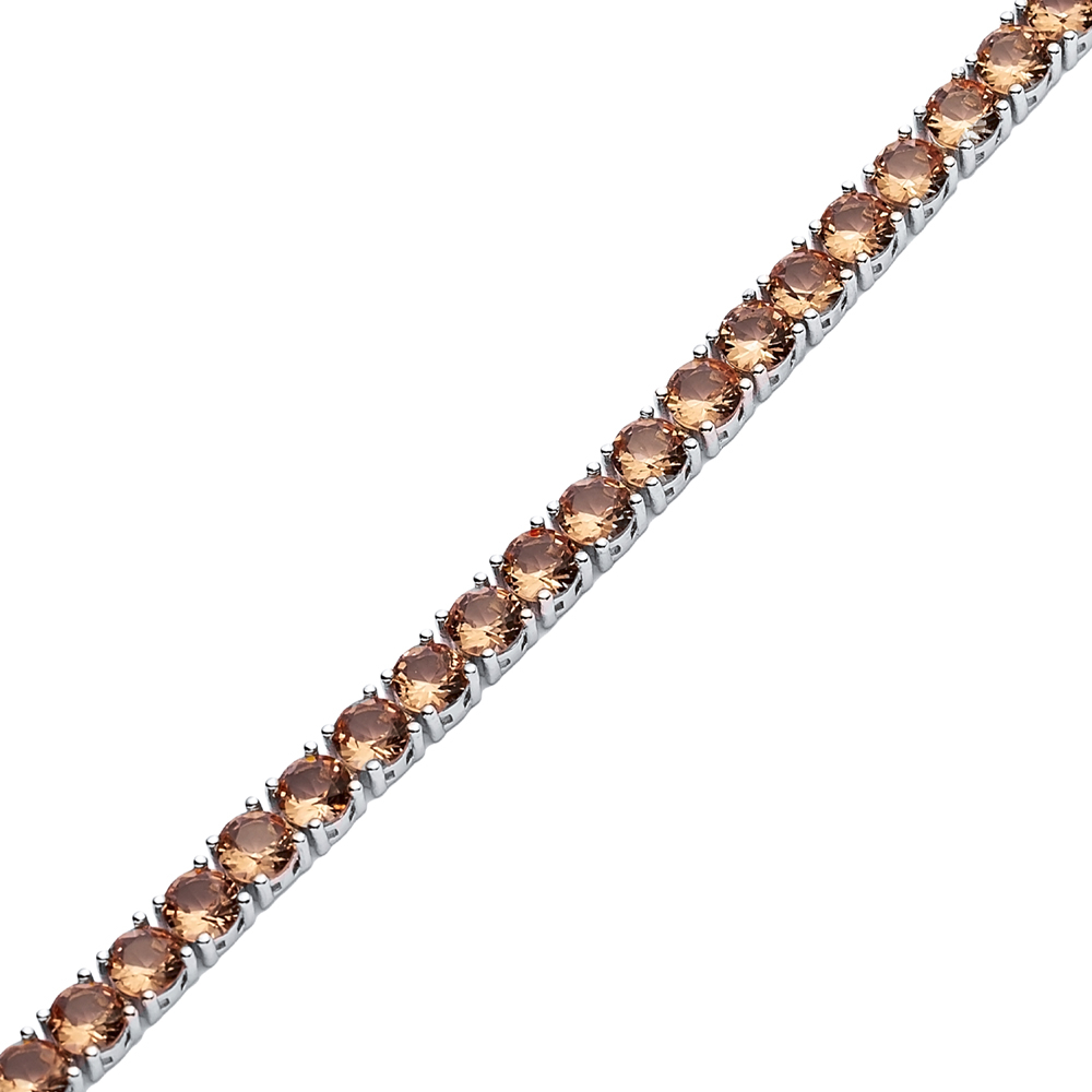 Round Zultanite Tennis Bracelet Silver