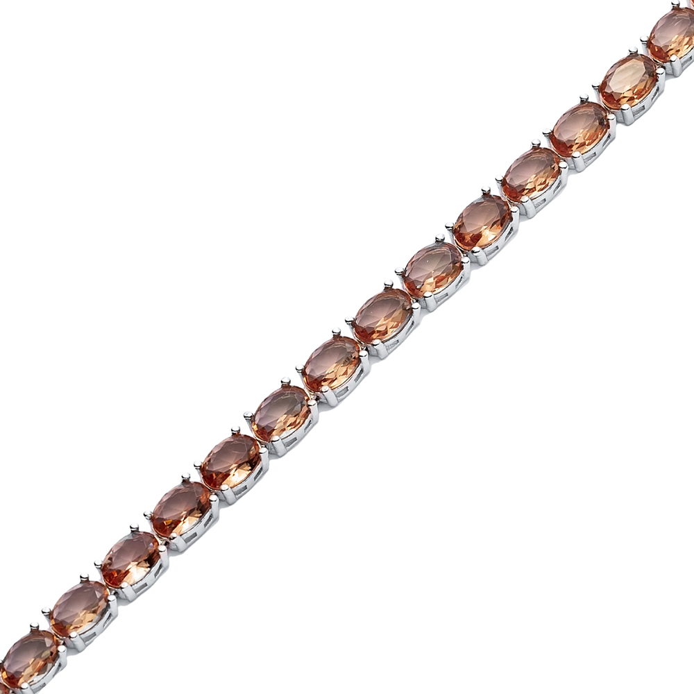 5 mm Oval Zultanite Silver Tennis Bracelet