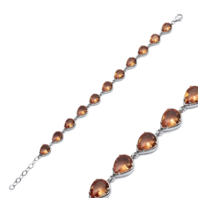 Pear Zultanite Silver Tennis Bracelet
