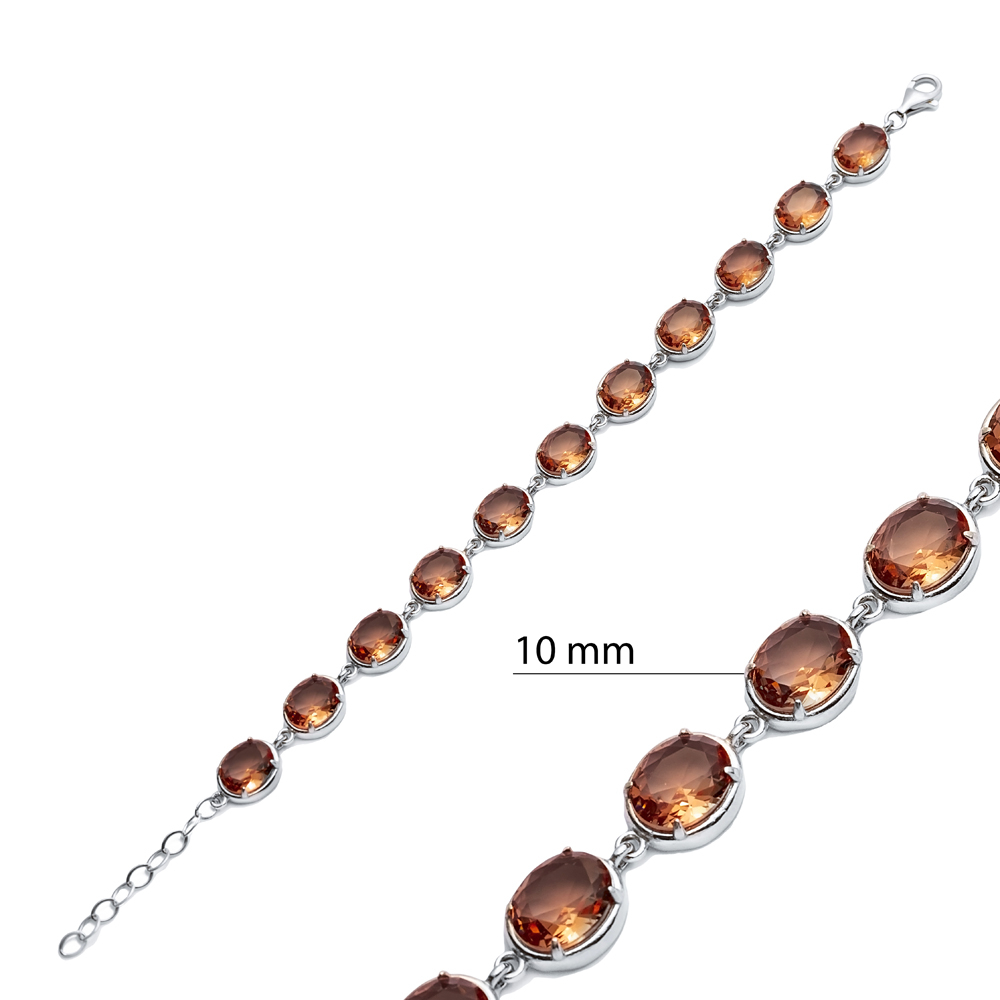 Oval Zultanite Silver Tennis Bracelet