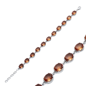 Oval Zultanite Silver Tennis Bracelet