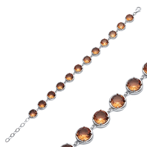 Zultanite Round Silver Tennis Bracelet