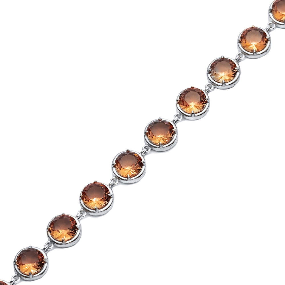 Zultanite Round Silver Tennis Bracelet