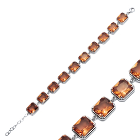 Square 12 mm Zultanite Tennis Bracelet Silver