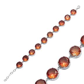 14 mm Round Zultanite Tennis Silver Bracelet