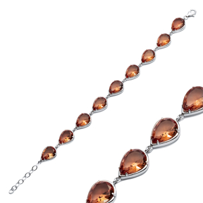 Silver 12mm Pear Zultanite Tennis Bracelet