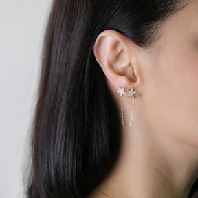 Star Design CZ Stud Single Earring