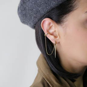 Stick Design Silver Cartilage Earring