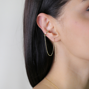 Chain Cartilage Stud Earring 925 Silver