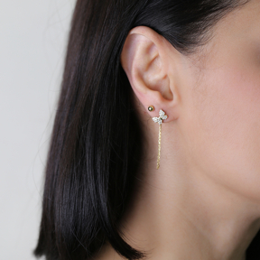 Butterfly CZ Stud Silver Earring