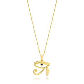 Eye of Ra Sapphire CZ 925 Silver Necklace
