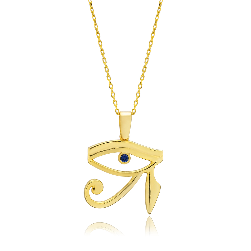 Eye of Ra Sapphire CZ 925 Silver Necklace