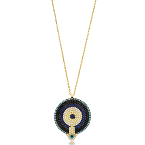 Evil Eye Hamsa Design 925 Silver Necklace