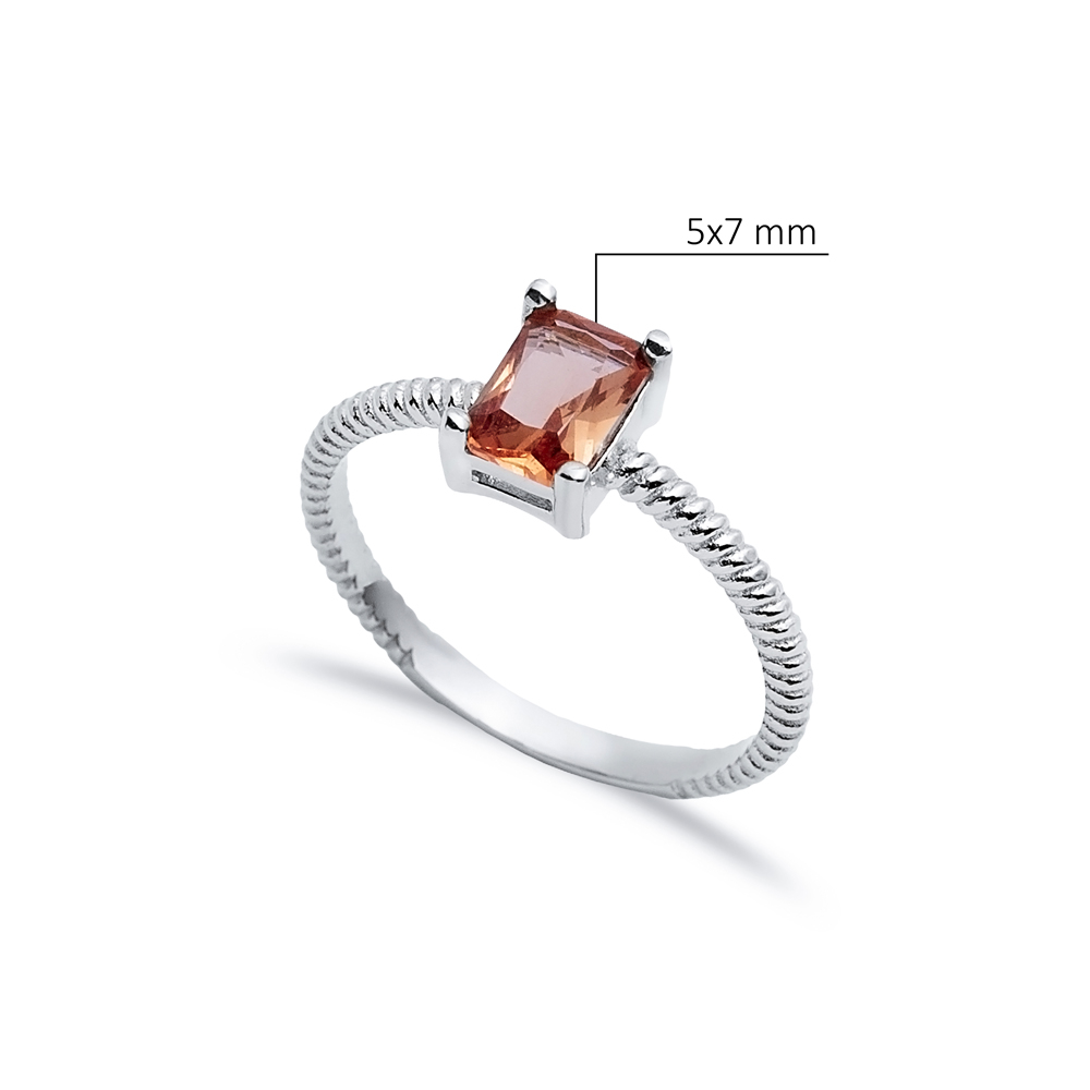 Rectangle Zultanite Ring Silver Jewelry