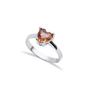 7x7 mm Heart Zultanite Stone Silver Ring
