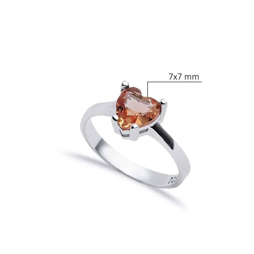 7x7 mm Heart Zultanite Stone Silver Ring