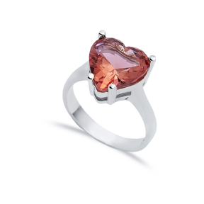 14 mm Heart Zultanite Stone Silver Ring