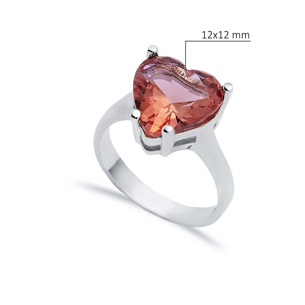 14 mm Heart Zultanite Stone Silver Ring