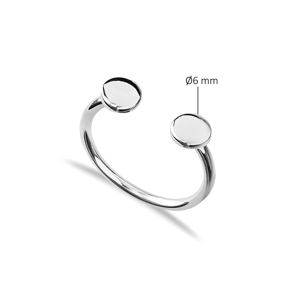 Round Shape Silver Adjustable Ring