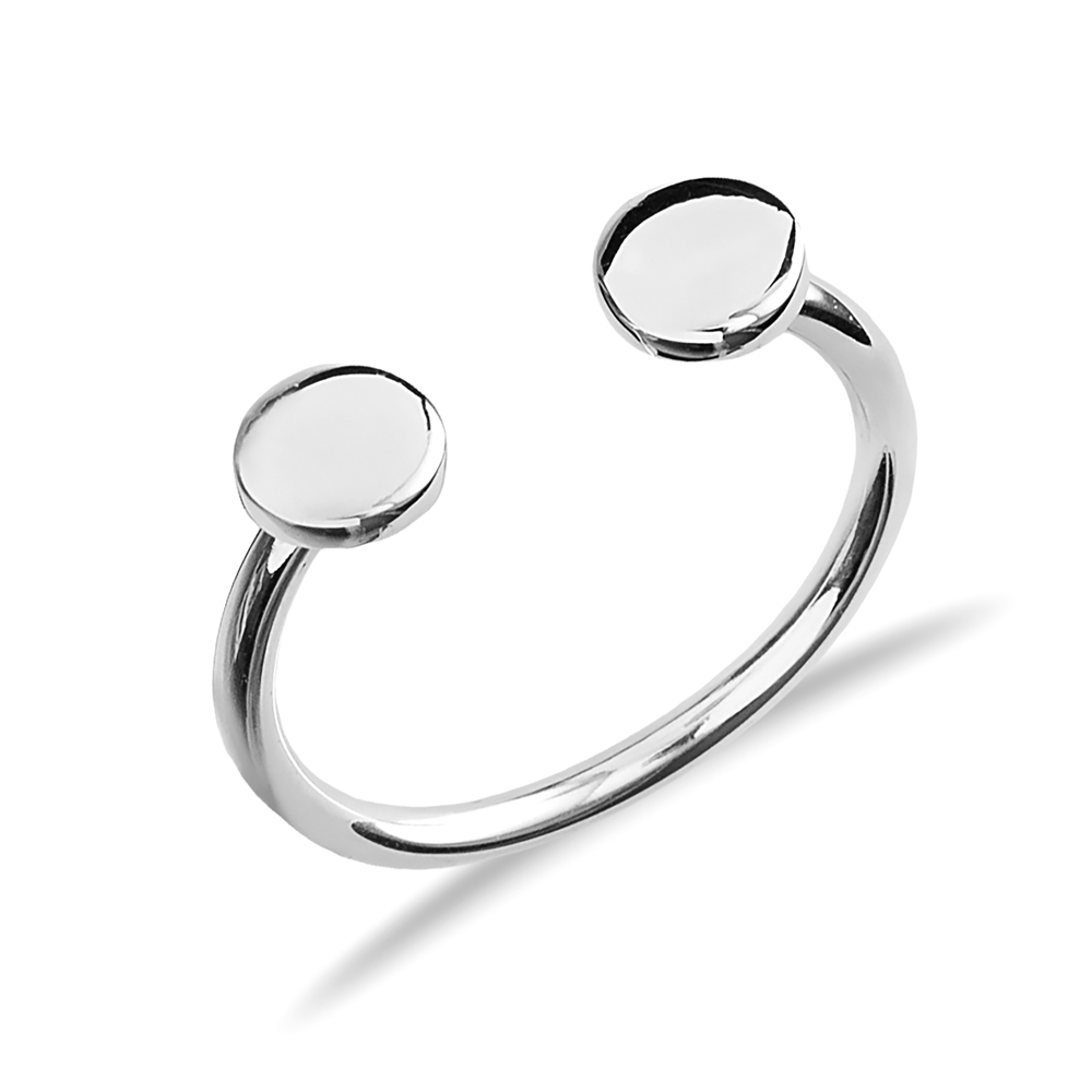 Round Shape Silver Adjustable Ring