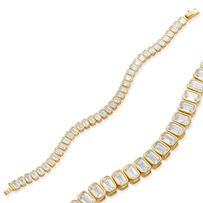 Octagon Design CZ Stone Tennis Bracelet